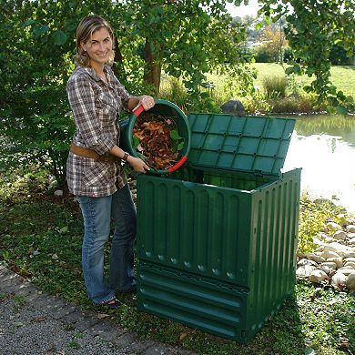Outdoor Composting 110-gallon Composter Recycle Plastic Compost Bin - Green