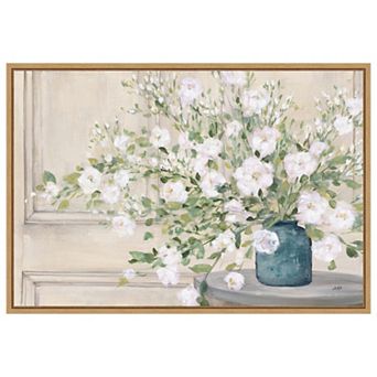 White Bouquet By Julia Purinton Framed Canvas Wall Art Print