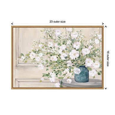 White Bouquet By Julia Purinton Framed Canvas Wall Art Print