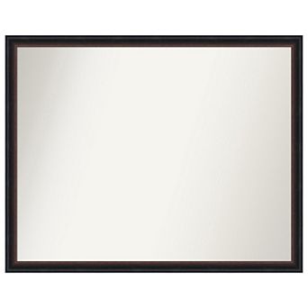 Salon Scoop Red Black Non-beveled Wood Bathroom Wall Mirror