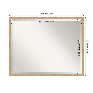 Imprint Light Bronze Beveled Wood Framed Bathroom Wall Mirror