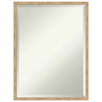 Imprint Light Bronze Beveled Wood Framed Bathroom Wall Mirror