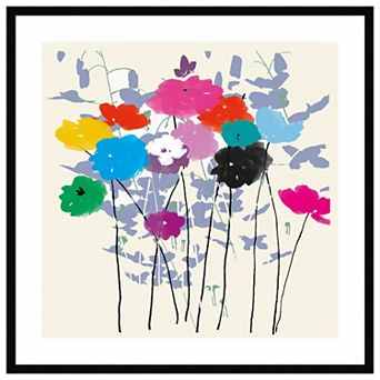 Multicolored Meadow Flowers By Jenny Frean Wood Framed Wall Art Print