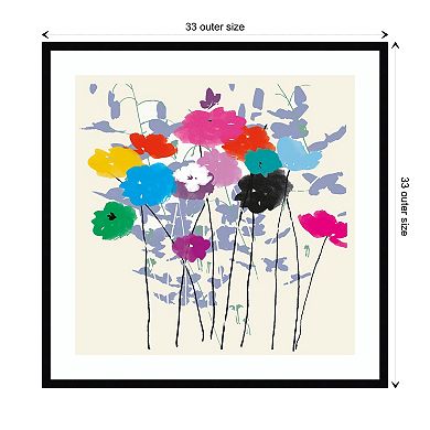 Multicolored Meadow Flowers By Jenny Frean Wood Framed Wall Art Print