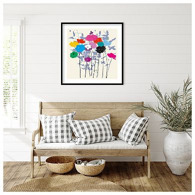 Multicolored Meadow Flowers By Jenny Frean Wood Framed Wall Art Print