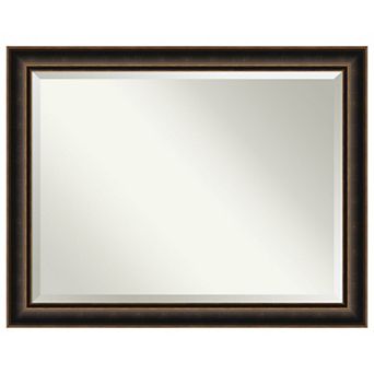 Villa Oil Rubbed Bronze Beveled Wood Framed Bathroom Wall Mirror