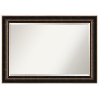 Villa Oil Rubbed Bronze Beveled Wood Framed Bathroom Wall Mirror