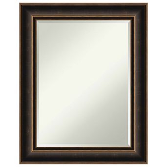 Villa Oil Rubbed Bronze Beveled Wood Framed Bathroom Wall Mirror