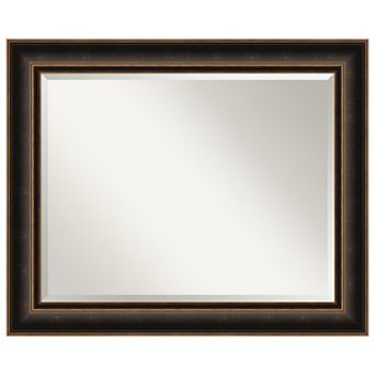 Villa Oil Rubbed Bronze Beveled Wood Framed Bathroom Wall Mirror
