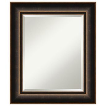 Villa Oil Rubbed Bronze Beveled Wood Framed Bathroom Wall Mirror