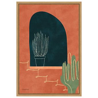 Desert Succulents By Becky Thorns Framed Canvas Wall Art Print