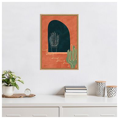 Desert Succulents By Becky Thorns Framed Canvas Wall Art Print