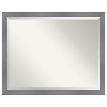 Edwin Grey Beveled Wood Framed Bathroom Wall Mirror