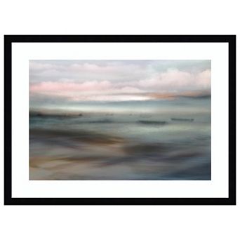 Abstract Coastal Fishing By Christina Sillen Wood Framed Wall Art Print