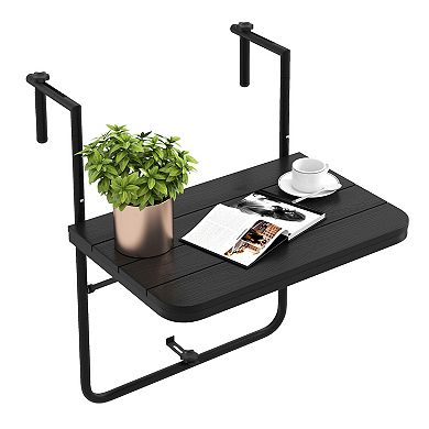 Folding Hanging Table With 3-level Adjustable Height For Patio Balcony