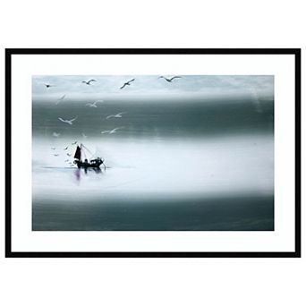 Night Fishing By Paul Powis Wood Framed Wall Art Print