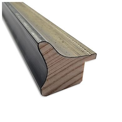 Salon Scoop Silver Non-beveled Wood Bathroom Wall Mirror