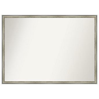 Salon Scoop Silver Non-beveled Wood Bathroom Wall Mirror