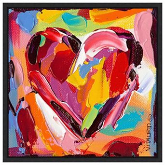 Colorful Expressions I (heart) By Carolee Vitaletti Framed Canvas Wall Art Print