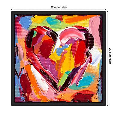 Colorful Expressions I (heart) By Carolee Vitaletti Framed Canvas Wall Art Print