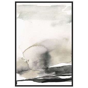 Ebony Horizon Triptych Iii By Jennifer Goldberger Framed Canvas Wall Art Print