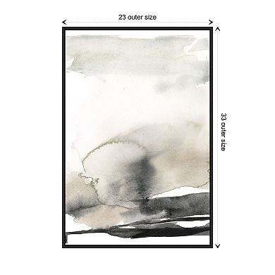 Ebony Horizon Triptych Iii By Jennifer Goldberger Framed Canvas Wall Art Print