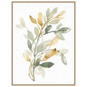 Sage And Sienna Leaves Ii By Jennifer Goldberger Framed Canvas Wall Art Print