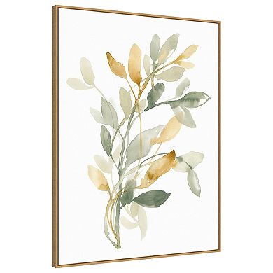 Sage And Sienna Leaves Ii By Jennifer Goldberger Framed Canvas Wall Art Print