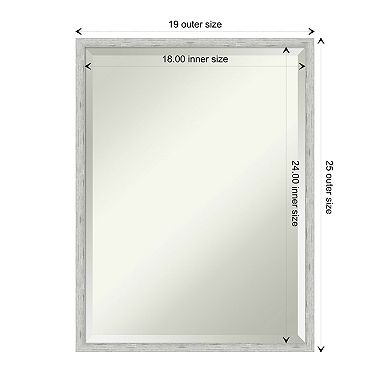 Imprint Silver Beveled Wood Framed Bathroom Wall Mirror