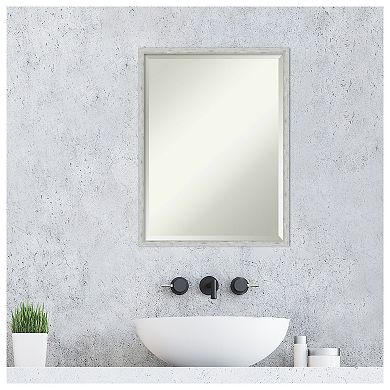 Imprint Silver Beveled Wood Framed Bathroom Wall Mirror