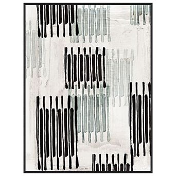 Linked To Silver I By Eva Watts Framed Canvas Wall Art Print