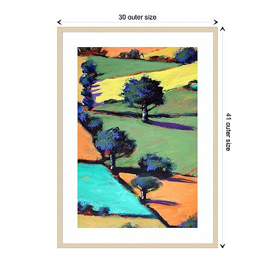Burcome Fields Close Up 1 By Paul Powis Wood Framed Wall Art Print