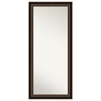 Villa Oil Rubbed Bronze Wood Non Beveled Full Length Floor Leaner Mirror