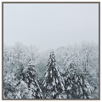 Snowshoe Hill And Trees Framed Canvas Wall Art Print