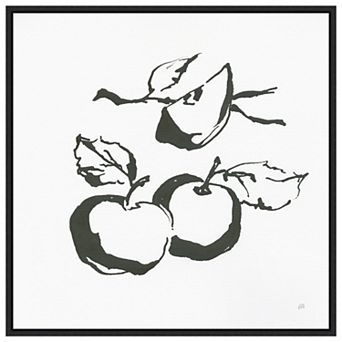 Apples Bw By Chris Paschke Framed Canvas Wall Art Print