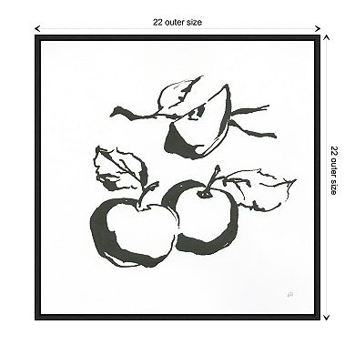 Apples Bw By Chris Paschke Framed Canvas Wall Art Print