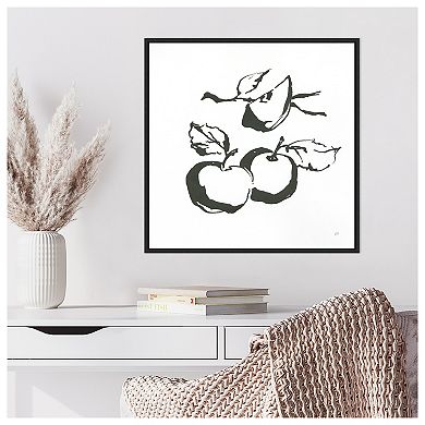 Apples Bw By Chris Paschke Framed Canvas Wall Art Print