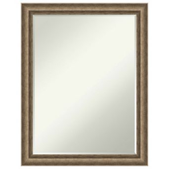 Angled Petite-bevel Wood Bathroom Wall Mirror