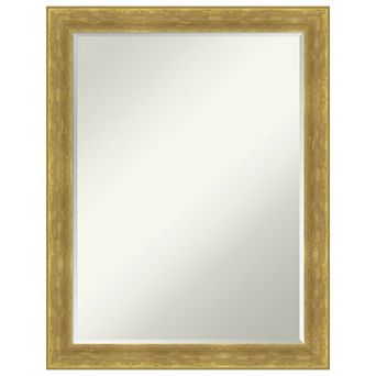 Angled Petite-bevel Wood Bathroom Wall Mirror