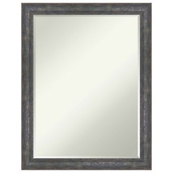 Angled Petite-bevel Wood Bathroom Wall Mirror