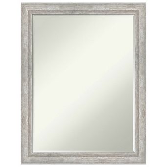 Angled Petite-bevel Wood Bathroom Wall Mirror