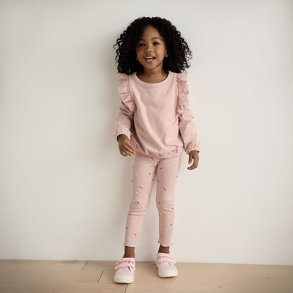 Carter's Girls 'Whatever Forever' French Terry Pullover Sweatshirt with Wide-Leg Pants