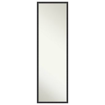 Stylish Black Narrow Wood Non-beveled On The Door Mirror Full Length Mirror