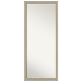 Mezzo Silver Wood Non Beveled Full Length Floor Leaner Mirror