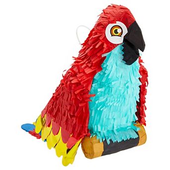 Small Parrot Pinata For Pirate Party Decorations, Tropical Birthday, 17x12x7 In