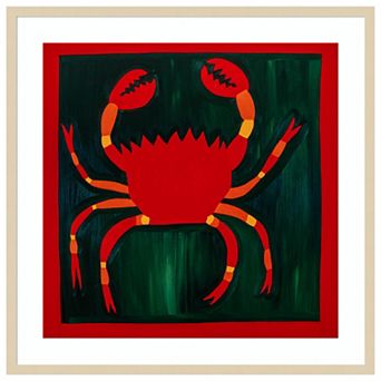 Crab By Cristina Rodriguez Wood Framed Wall Art Print