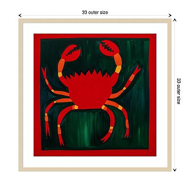 Crab By Cristina Rodriguez Wood Framed Wall Art Print