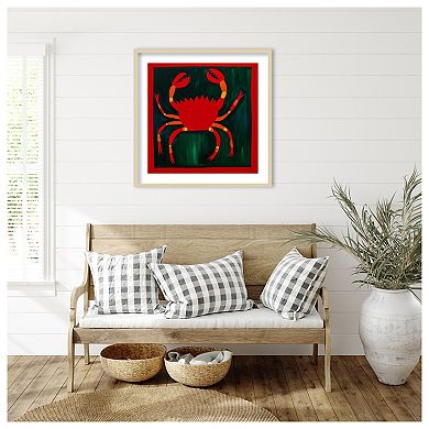 Crab By Cristina Rodriguez Wood Framed Wall Art Print