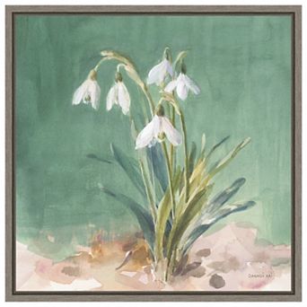 Soft Floral Dewdrops By Danhui Nai Framed Canvas Wall Art Print