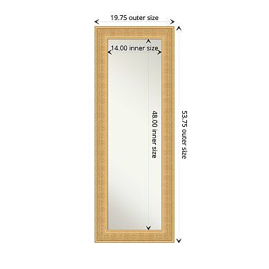 Trellis Gold Wood Non-beveled On The Door Mirror Full Length Mirror